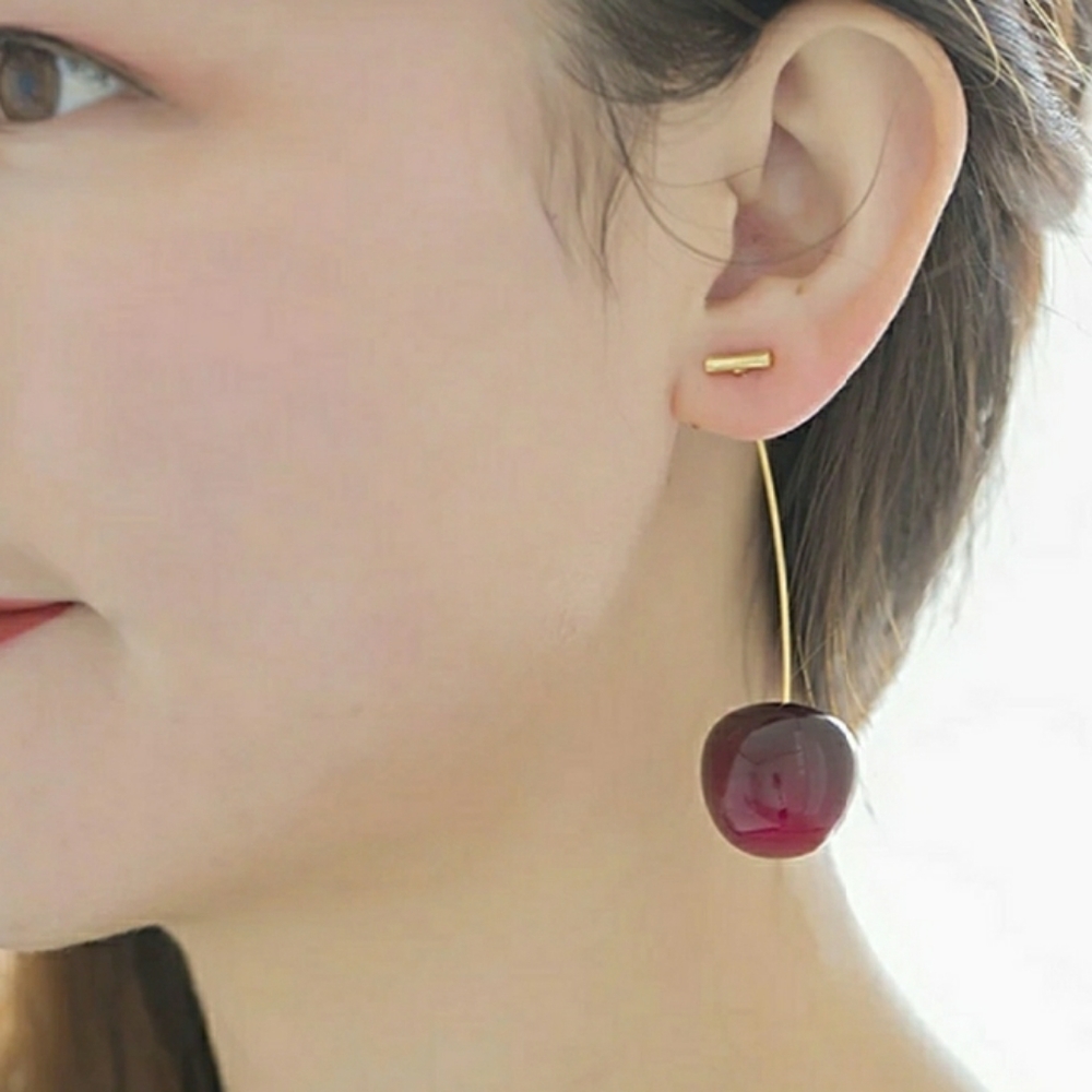 🍒 Dark Cherry Drop earrings - Picture 1 of 5